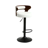 Round Adjustable Fabric Cotton Cushion Swivel Bar Stool Image - 11