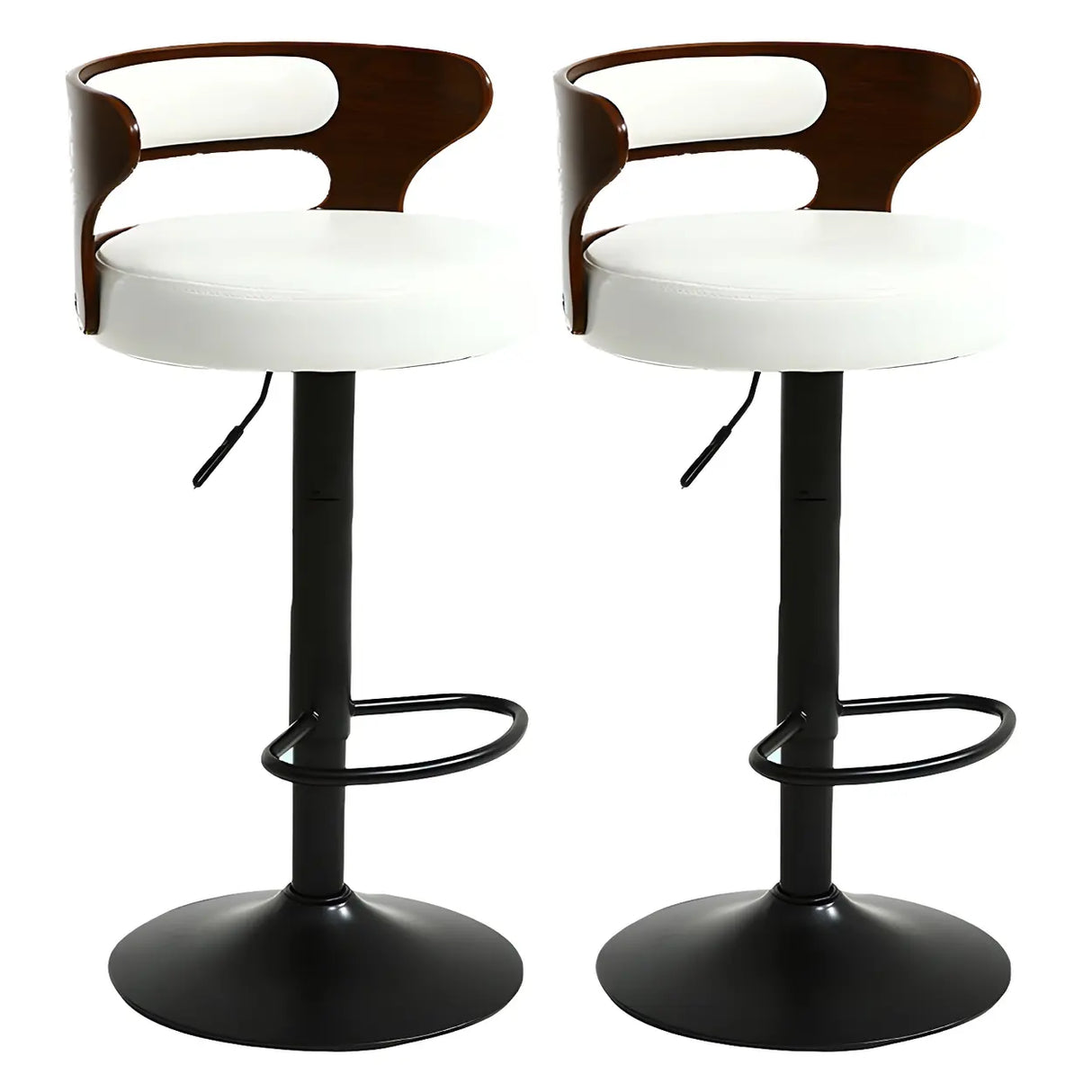 Round Adjustable Fabric Cotton Cushion Swivel Bar Stool Image - 13