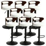 Round Adjustable Fabric Cotton Cushion Swivel Bar Stool Image - 19