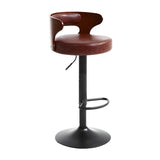 Round Adjustable Fabric Cotton Cushion Swivel Bar Stool Image - 20