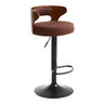 Round Adjustable Fabric Cotton Cushion Swivel Bar Stool Image - 30