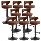 Round Adjustable Fabric Cotton Cushion Swivel Bar Stool Image - 34