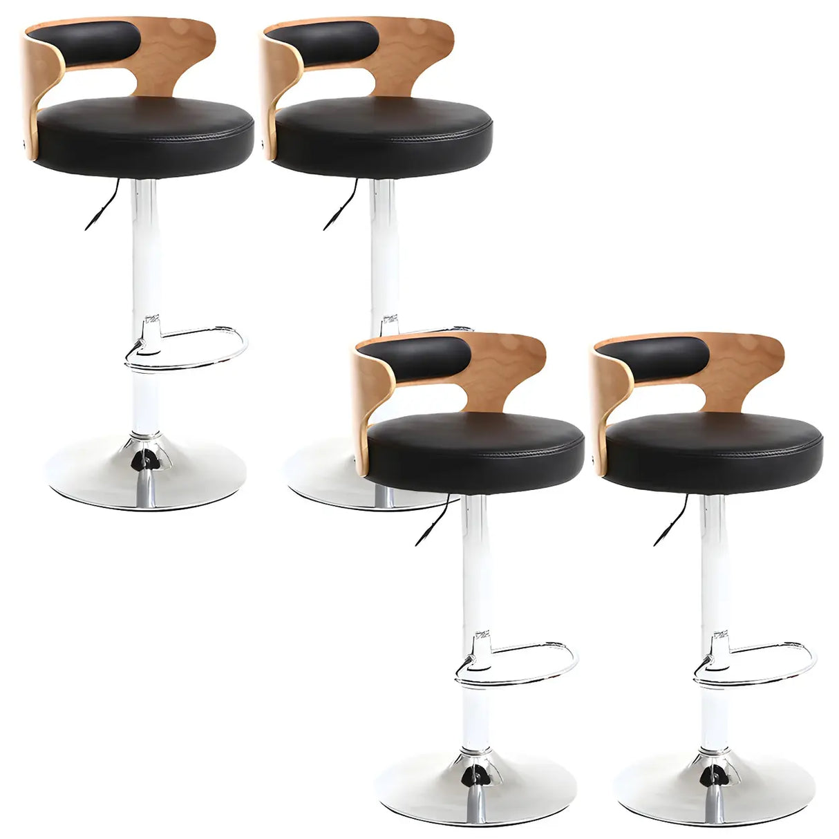 Round Adjustable Fabric Cotton Cushion Swivel Bar Stool Image - 37