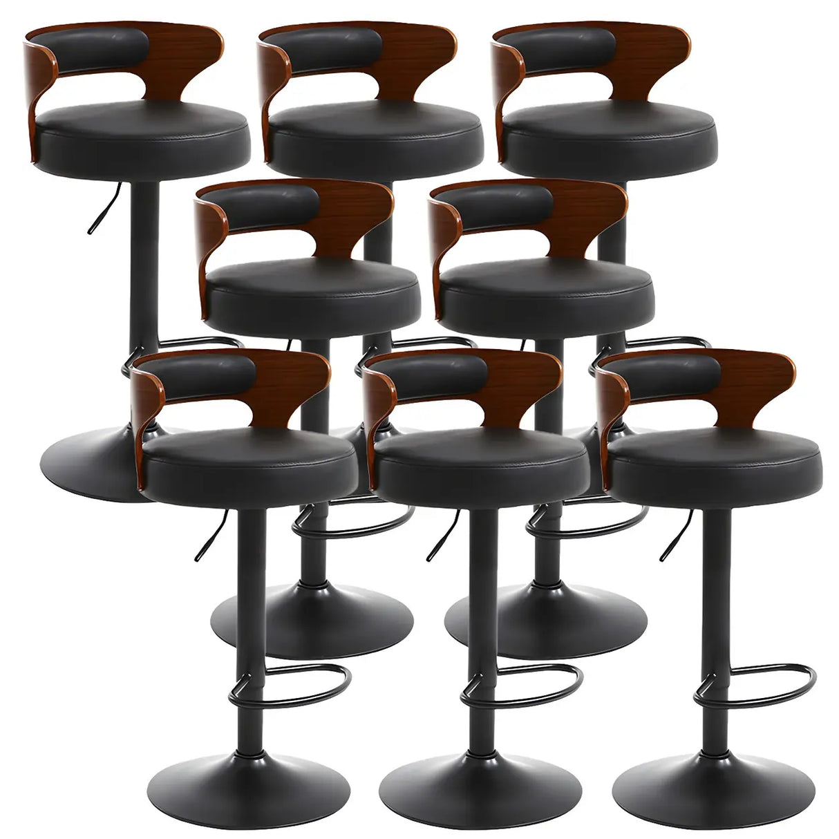 Round Adjustable Fabric Cotton Cushion Swivel Bar Stool Image - 44