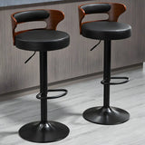 Round Adjustable Fabric Cotton Cushion Swivel Bar Stool Image - 4