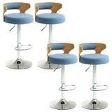 Round Adjustable Fabric Cotton Cushion Swivel Bar Stool Image - 52
