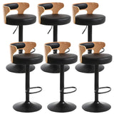 Round Adjustable Fabric Cotton Cushion Swivel Bar Stool Image - 8