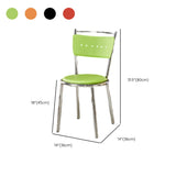 Round Armless Faux Leather Open Back Metal Dining Chair Image - 18