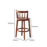 Round Ash Wood Faux Leather Bar Stools Dark Walnut Image - 21