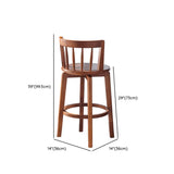 Round Ash Wood Faux Leather Bar Stools Dark Walnut Image - 22