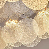 Round Clear Glass Flake Flush Mount Ceiling Light Image - 15