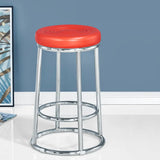 Round Cushioned Seat Metal Backless Bar Stool Black Image - 25