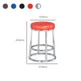 Round Cushioned Seat Metal Backless Bar Stool Black Image - 30