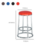 Round Cushioned Seat Metal Backless Bar Stool Black Image - 31
