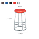 Round Cushioned Seat Metal Backless Bar Stool Black Image - 34