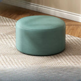 Round Faux Leather Footrest Sponge Small Cushion Ottoman Image - 18