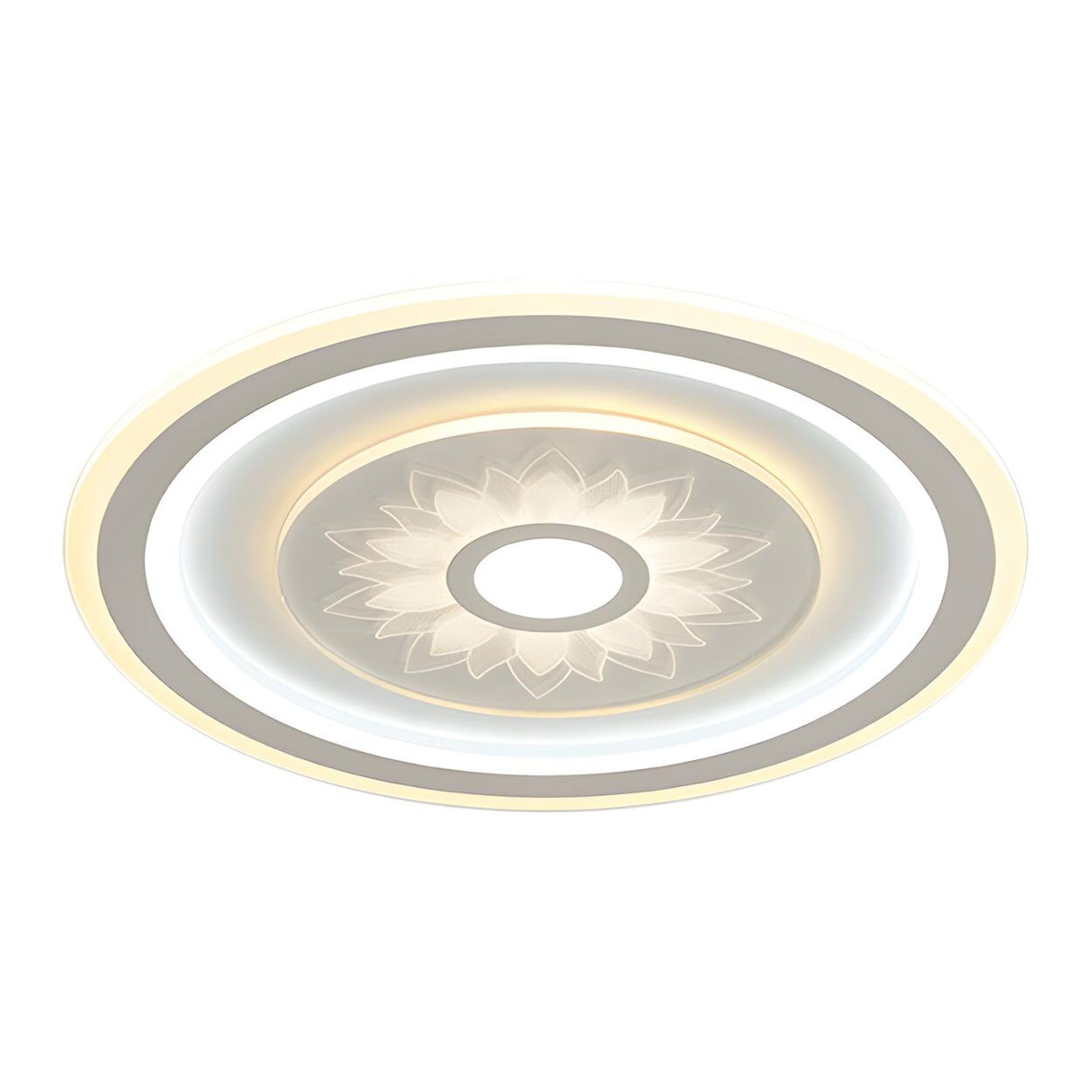 Round Flower Pattern LED Flush Mount Ceiling Light Image - 3