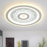 Round Flower Pattern LED Flush Mount Ceiling Light Image - 4