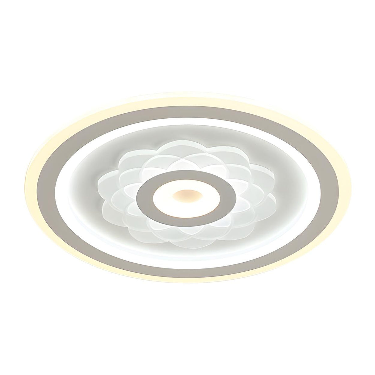 Round Flower Pattern LED Flush Mount Ceiling Light Image - 6