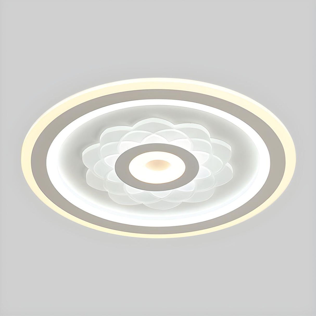 Round Flower Pattern LED Flush Mount Ceiling Light Image - 7