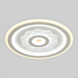 Round Flower Pattern LED Flush Mount Ceiling Light Image - 7