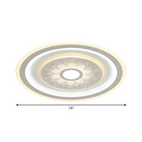 Round Flower Pattern LED Flush Mount Ceiling Light #size