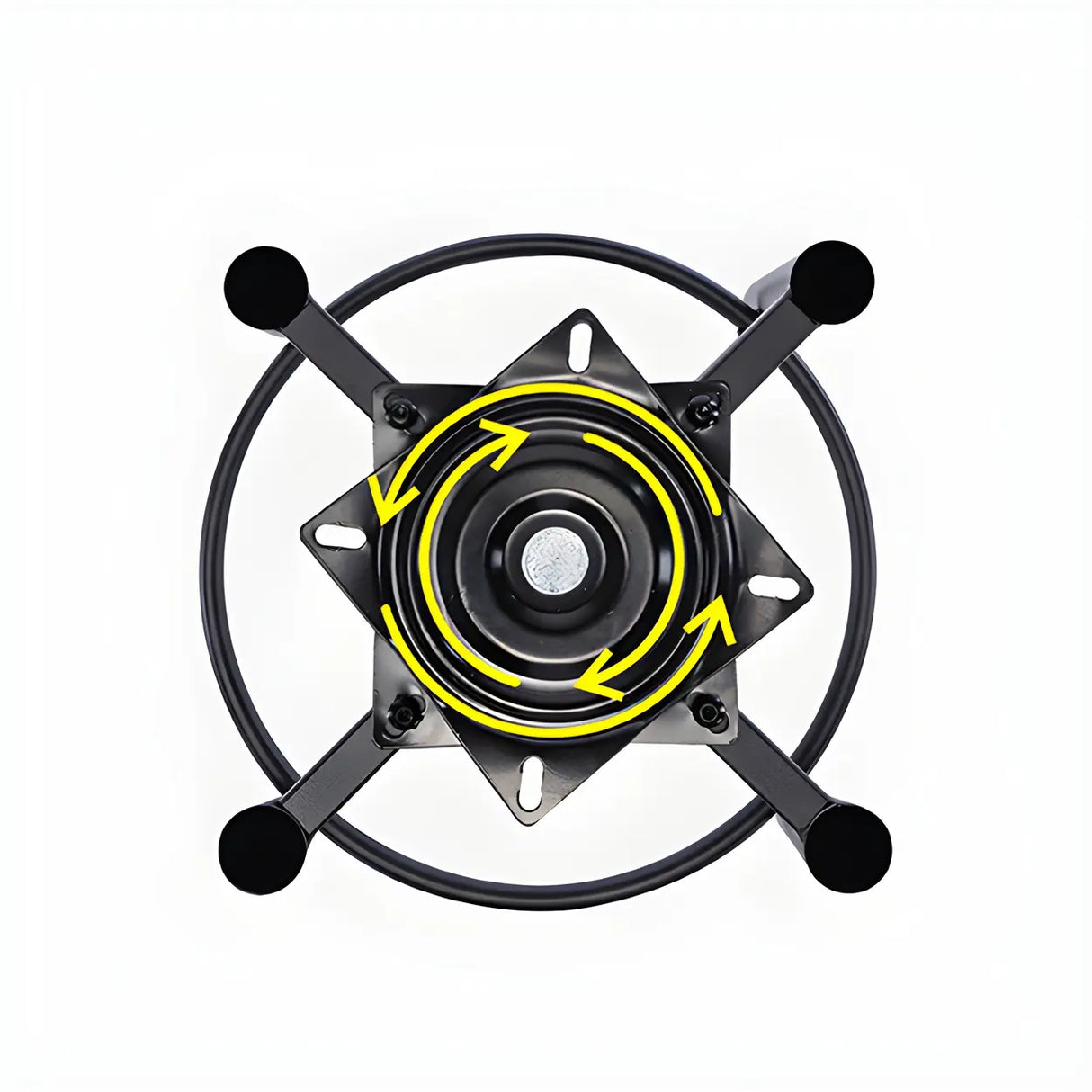 Round Leather Backrest Arm Black Iron Base Bar Stool Image - 15