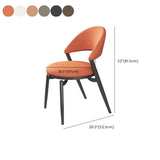 Round Leather Curved Back Metal Dining Chairs Grey #size