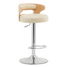 Round Leather Seat Adjustable Pedestal Swivel Bar Stool Image - 17