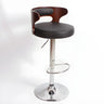 Round Leather Seat Adjustable Pedestal Swivel Bar Stool Image - 18