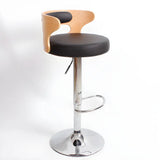 Round Leather Seat Adjustable Pedestal Swivel Bar Stool Image - 19