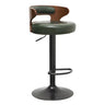 Round Leather Seat Adjustable Pedestal Swivel Bar Stool Image - 7