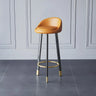 Round Leather Seat Tripod Steel Bar Stools Image - 1