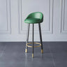 Round Leather Seat Tripod Steel Bar Stools Image - 3