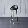 Round Leather Seat Tripod Steel Bar Stools Image - 5