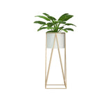 Round Metal Geometric Frame Nesting Pot Plant Stand Image - 7