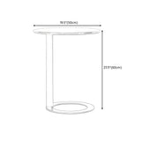 Round Metal White Pedestal Accent C-Shaped Side Table Image - 19