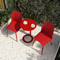 Round Metal White Pedestal Accent C-Shaped Side Table
