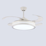 Round Modern 4 Clear Blade LED Ceiling Fan with Light Image - 10