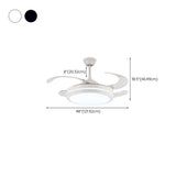 Round Modern 4 Clear Blade LED Ceiling Fan with Light Image - 27