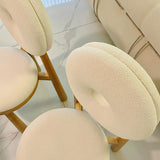 Round Off-White King Louis Back Wood Dining Chairs Image - 5