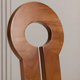 Round Sherpa Wood Labasu Armless Dining Chair Black Image - 6