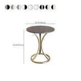 Round Stone Top Gold Metal Standard Height End Table #size