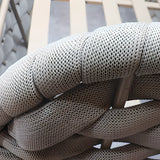 Round Wicker UV Resistant Gray Upholstered Patio Lounge Set Image - 12
