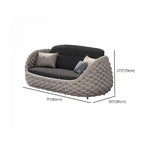 Round Wicker UV Resistant Gray Upholstered Patio Lounge Set Image - 19