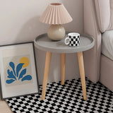 Round Wood Shelf Kids Nightstand Table with 3 Legs Image - 11