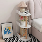 Round Wood Shelf Kids Nightstand Table with 3 Legs Image - 14