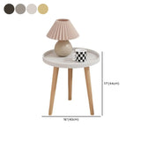 Round Wood Shelf Kids Nightstand Table with 3 Legs #size
