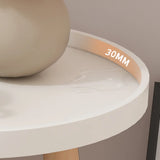 Round Wood Shelf Kids Nightstand Table with 3 Legs Image - 4