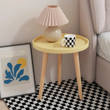 Round Wood Shelf Kids Nightstand Table with 3 Legs Image - 6